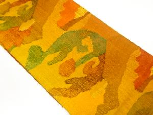 手織り真綿紬抽象模様織出し名古屋帯